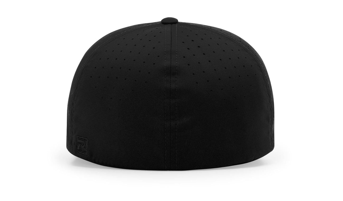 Blank Black/Navy Richardson Ignite LT Laser Cut Vented Flex-Fit Hat
