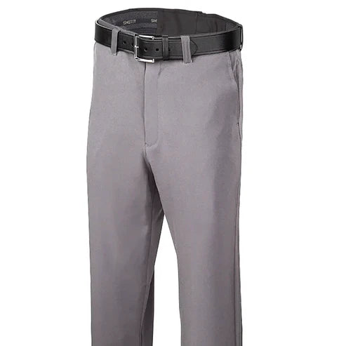 Light Grey 4-Way Stretch Flat Pants with Expandable Waistband