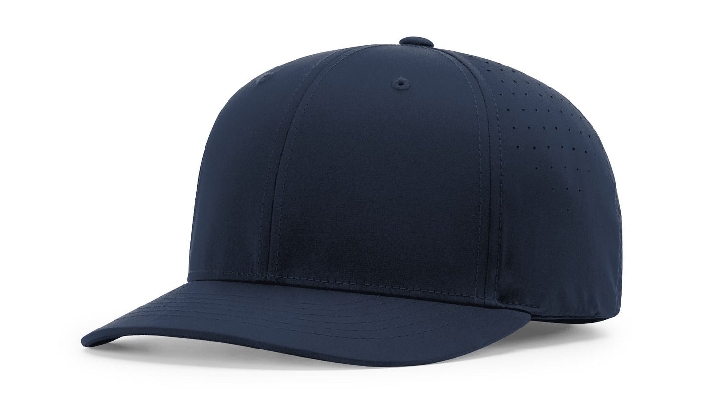 Blank Black/Navy Richardson Ignite LT Laser Cut Vented Flex-Fit Hat