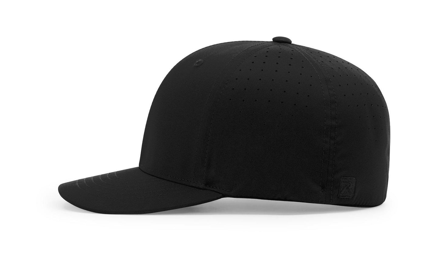 Blank Black/Navy Richardson Ignite LT Laser Cut Vented Flex-Fit Hat