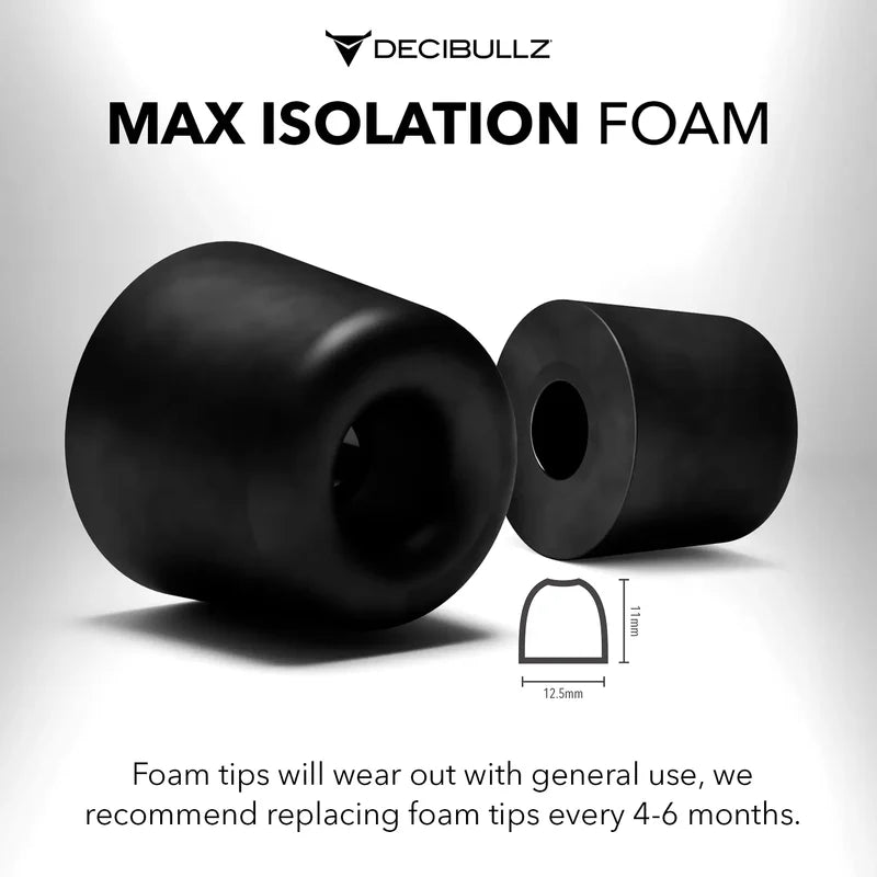Replacement Foam Tips for Decibullz Earpieces