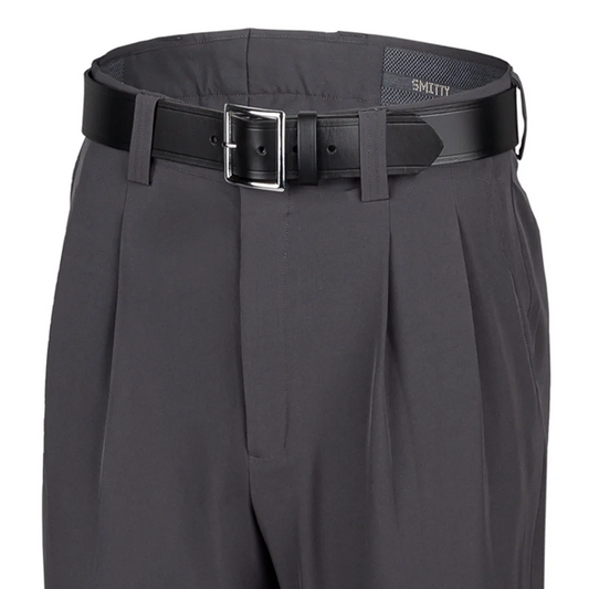 Charcoal 4-Way Stretch Pleated Pants with Expander Waistband