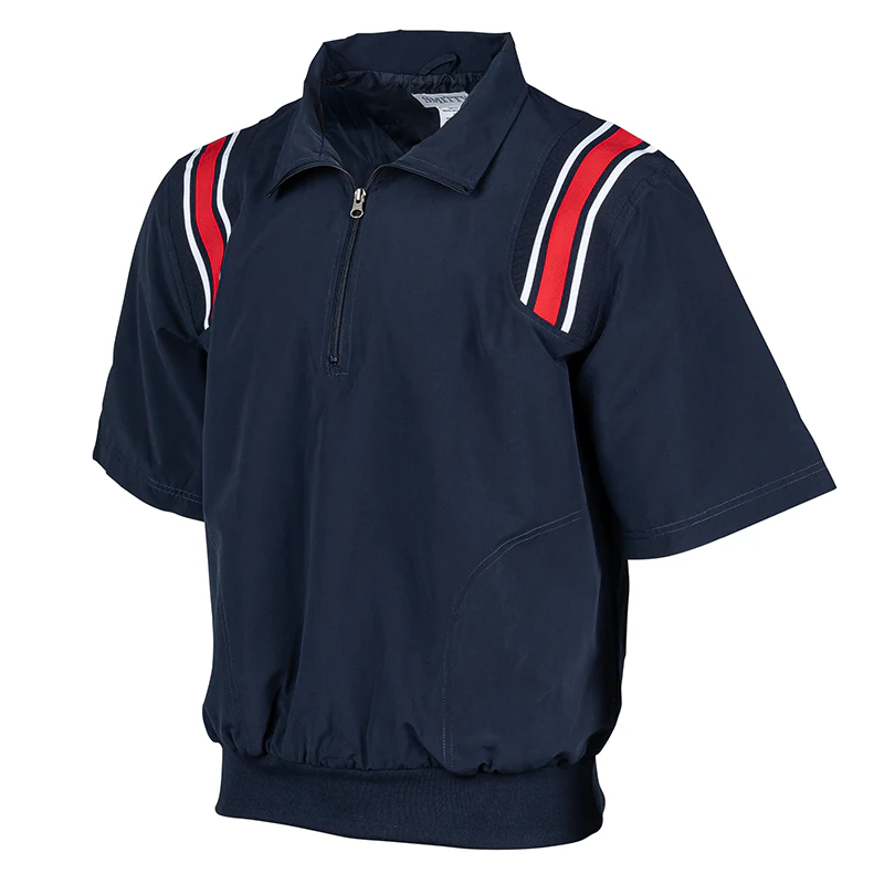 1/2 Zip Pullover Short Sleeve Baseball Jacket